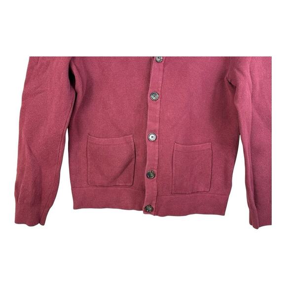 Tommy Hilfiger Men's Red Cardigan Sweater Size S Classic Nautical V Neck Preppy - Picture 4 of 12